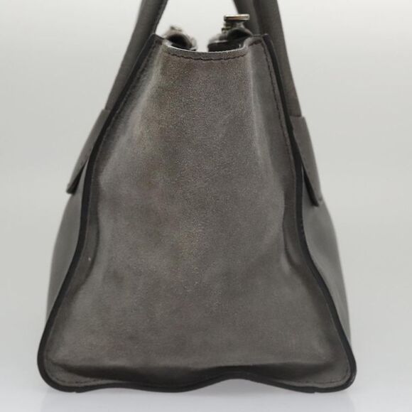 Prada Twin Zip Grey Suede Handbag (Pre-Owned) - Picture 4 of 16